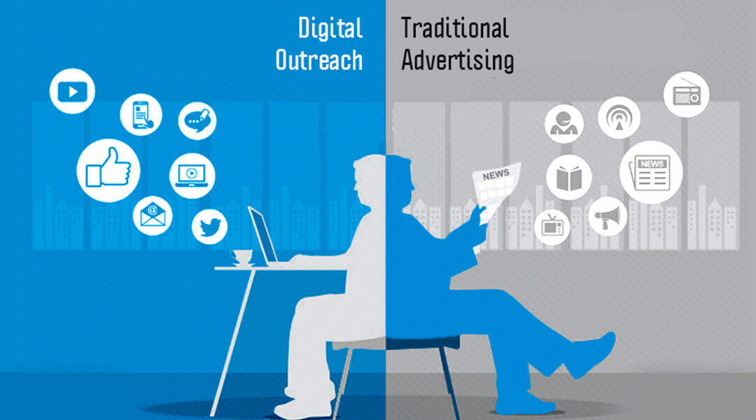 Traditional advertisement vs. digital outreach